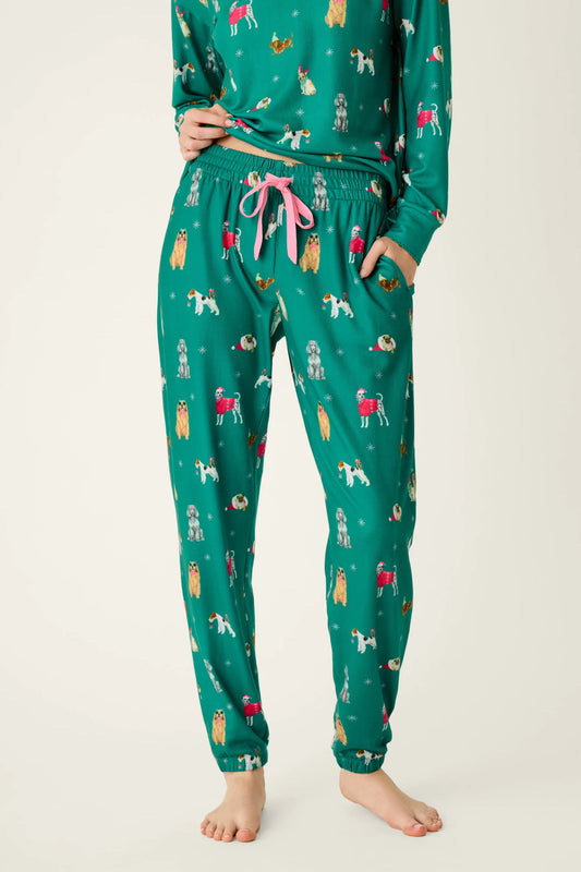 Merry Mutts Dog Print Jogger Pants