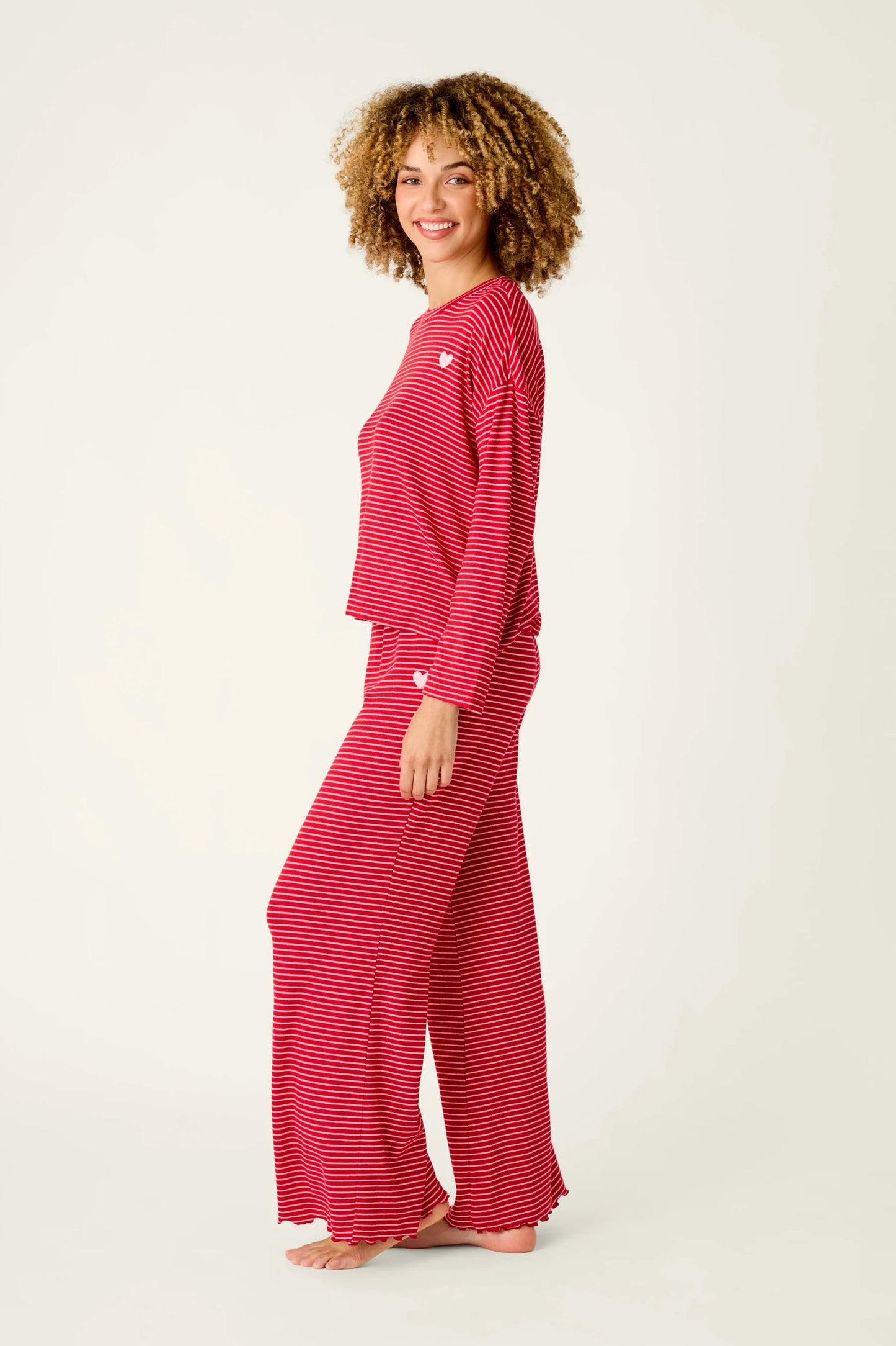 Icon Stripes Red Long Sleeve PJ Set