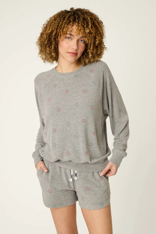 Star Print Gray Long Sleeve