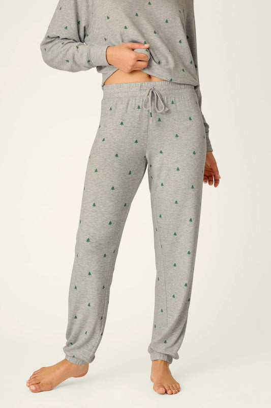 Tree Print Banded Pants