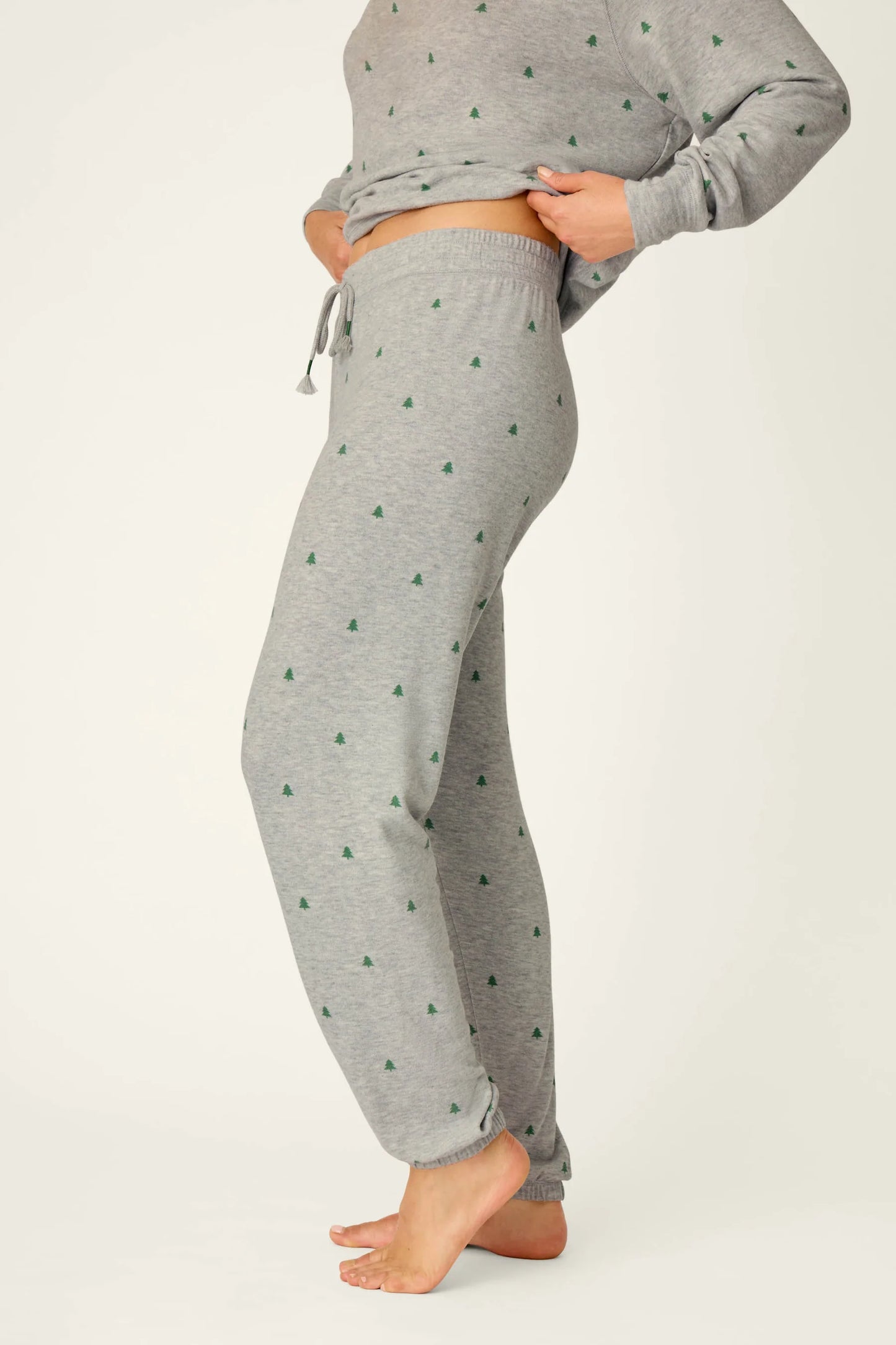 Tree Print Banded Pants