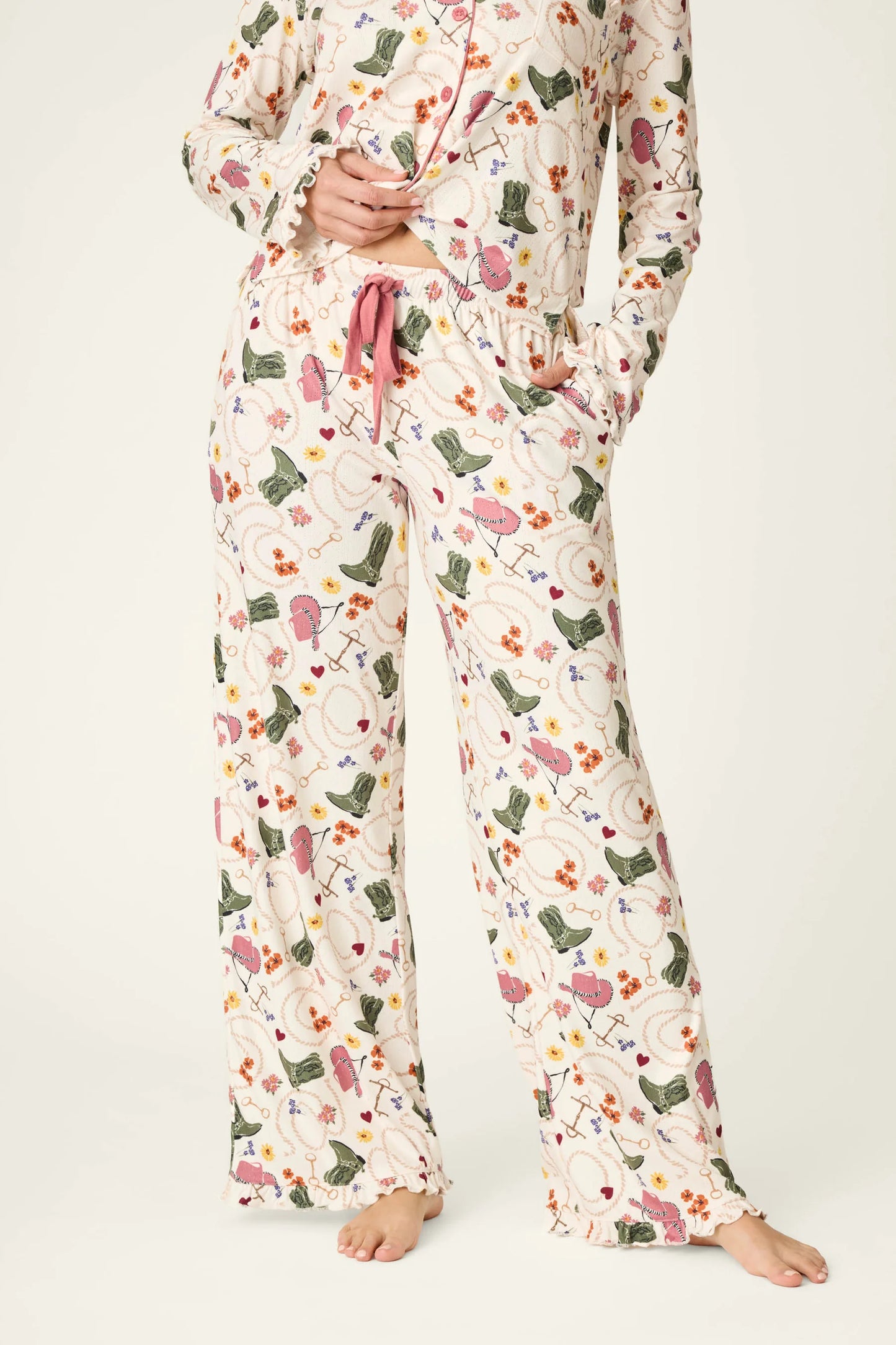 Saddle Up Western Print Bottoms