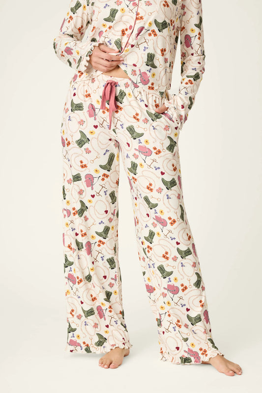 Saddle Up Western Print Bottoms