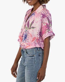 Kut from the Kloth Floral Rebel Knot Shirt