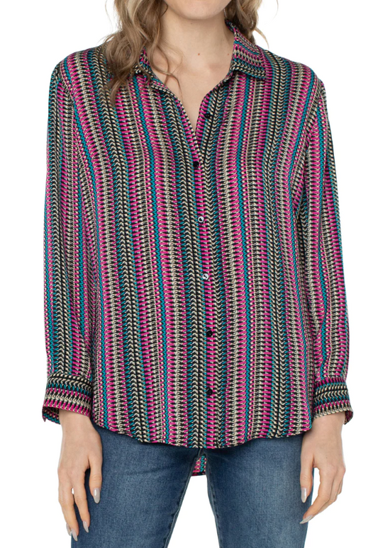 Liverpool Button Up Woven Blouse
