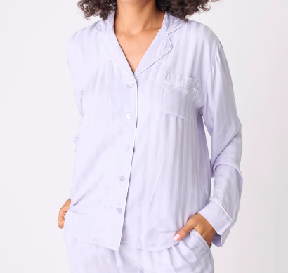 P.J. Salvage Sateen Long Sleeve Pajama Top