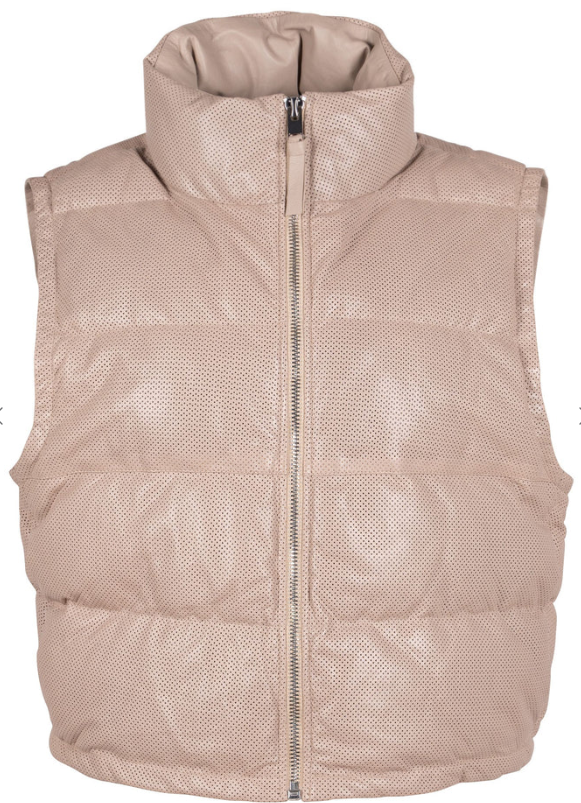 Mauritius Ellice Leather Vest - Stone