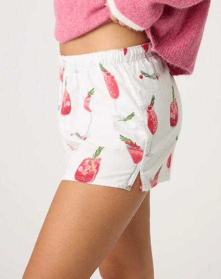 P.J. Salvage Cranberries and Cocktails Flannel Shorts