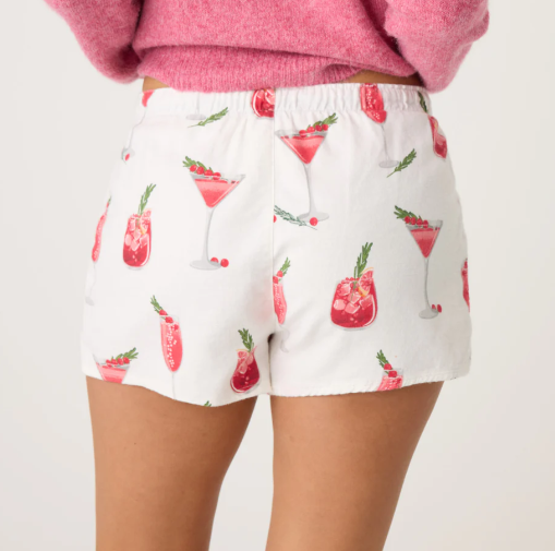 P.J. Salvage Cranberries and Cocktails Flannel Shorts