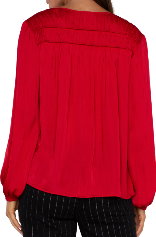 Liverpool Long Sleeve Blouse - Tango Red