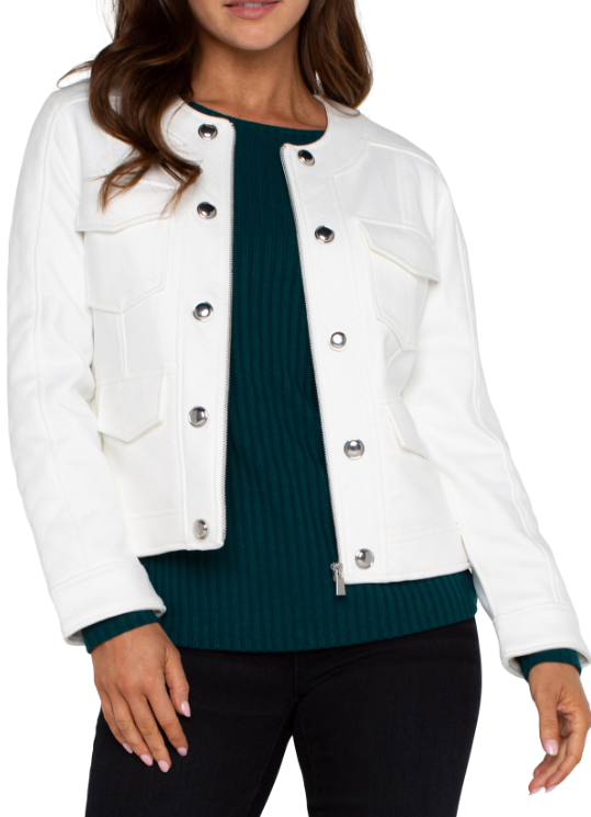 Scoop Neck Quilted Jacket