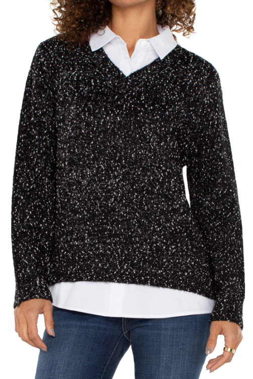 Layered Collared Sweater