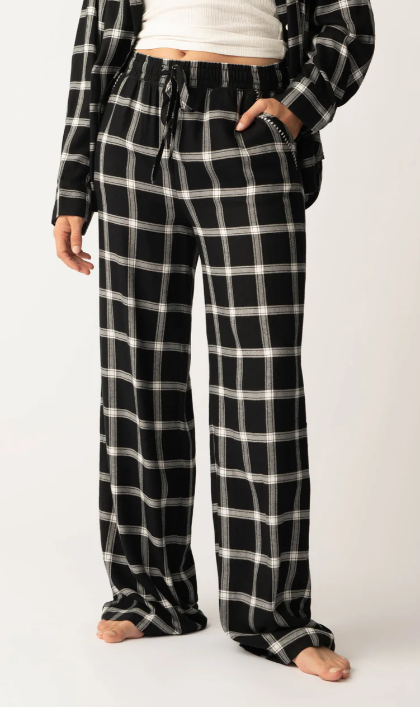 Cozy and Chic Black Flannel Bottoms