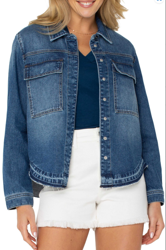 Denim Split Back Shirt Jacket