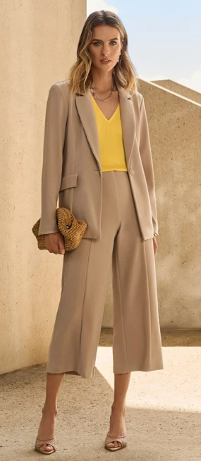 Silky Knit Culotte Pull-on Pants