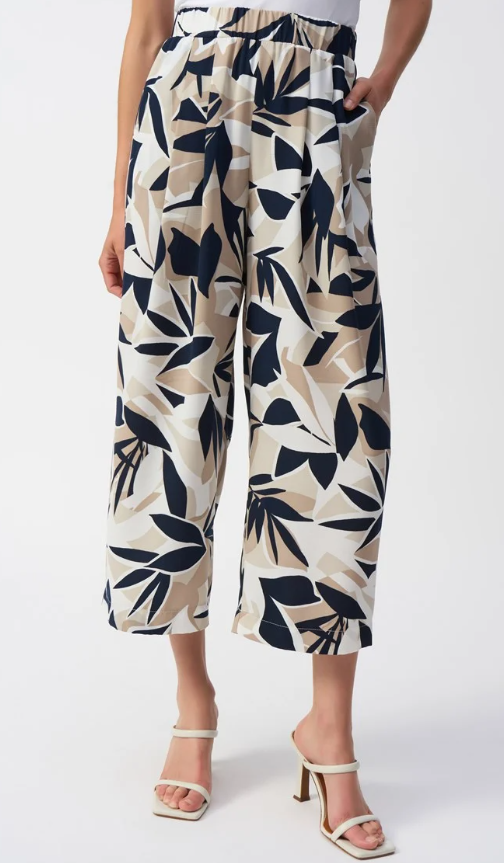 Gauze Tropical Print Culotte Pant