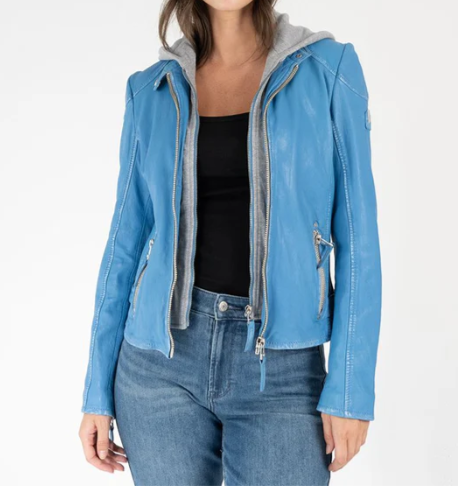 Finja Blue Lagoon Leather Jacket