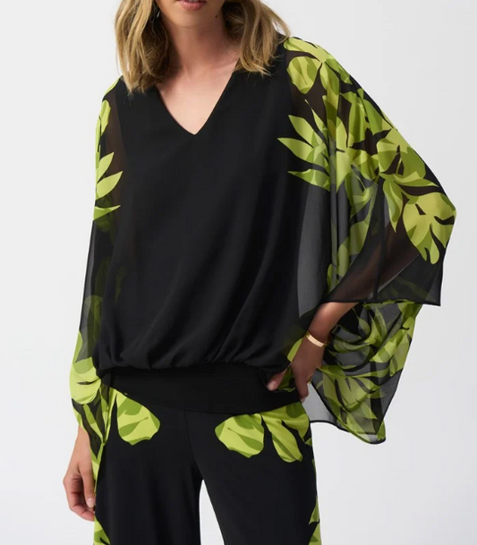 Silky Knit Floral Poncho