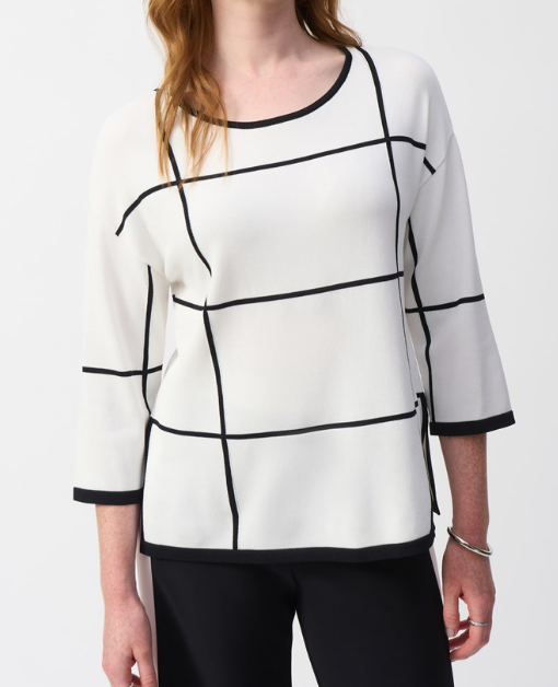 Plaid Knit Pullover Sweater