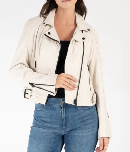 Bita RF Leather Jacket Off White