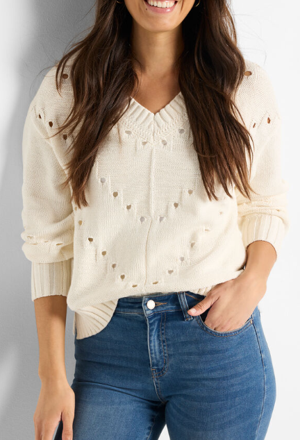 Pointelle Cord Sweater