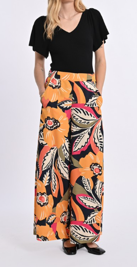 Floral Print Wide Leg Pant