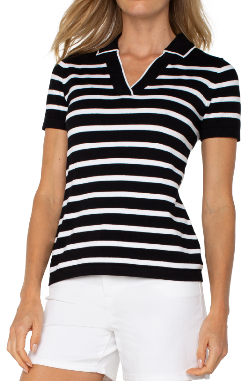 Short Sleeve Collared Sweater