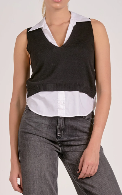 Sleeveless Collared Sweater Vest