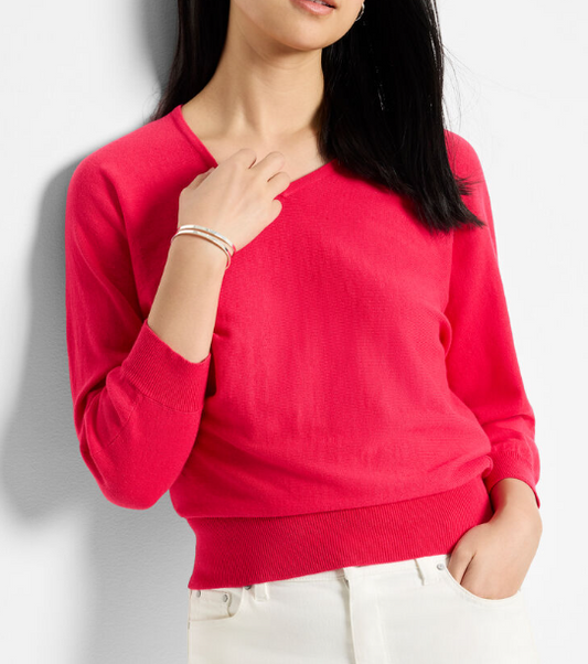 V-Neck Pure Cotton Sweater