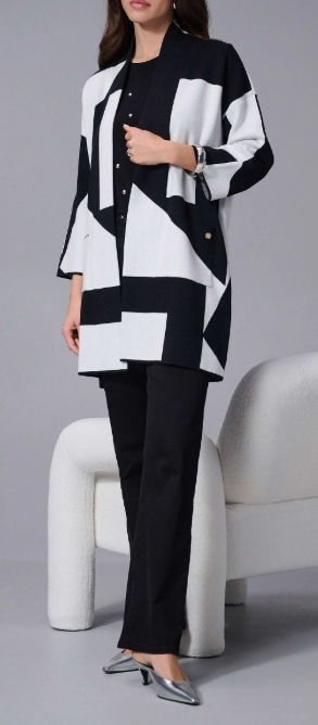 Jacquard Color Block Coatigan