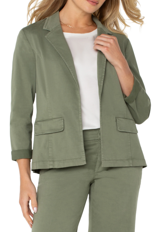 Fitted Twill Blazer