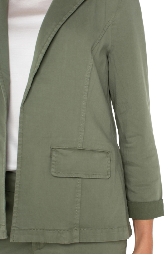 Fitted Twill Blazer