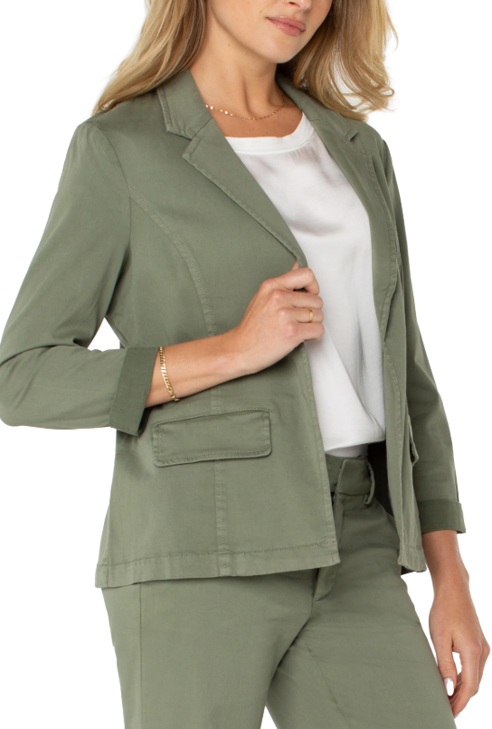 Fitted Twill Blazer