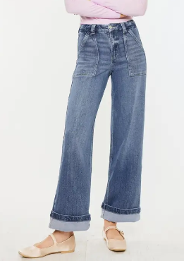 High Rise Slant Pocket Jeans