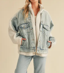 Doro Mixed Media Denim Jacket