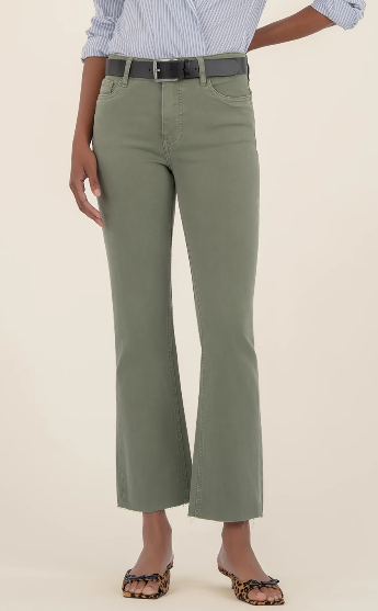 Kelsey High Rise Ankle Flare - Sage Green