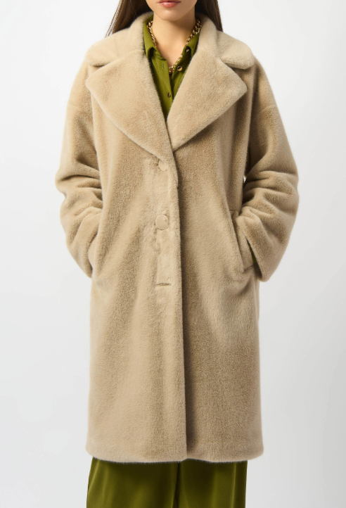Faux Fur Straight Coat