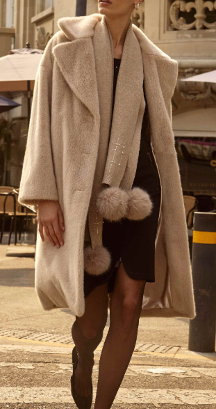 Faux Fur Straight Coat