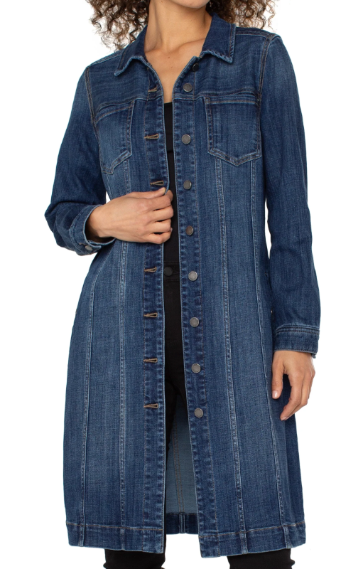 Long Denim Trucker Jacket