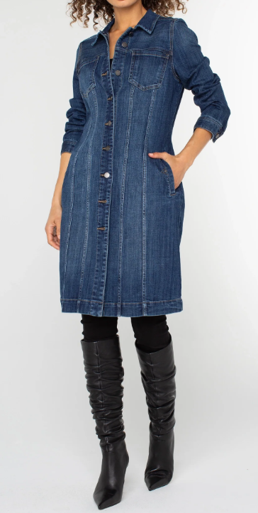 Long Denim Trucker Jacket