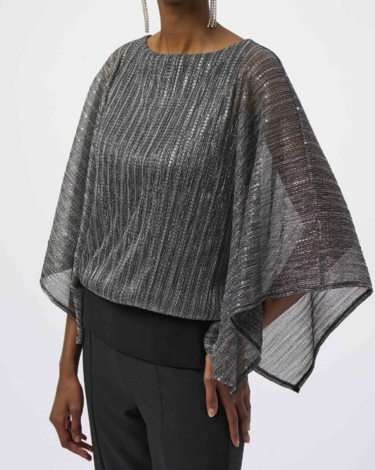Sequin Pleated Knit Top
