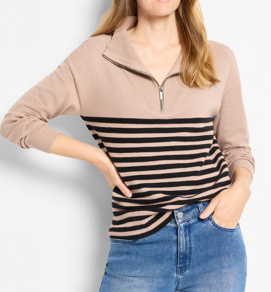 Zip Neck Saddle Sweater