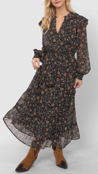 Fall Tiered Maxi Dress