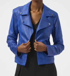 Foiled Faux Suede Moto Jacket
