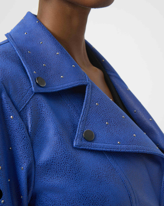 Foiled Faux Suede Moto Jacket