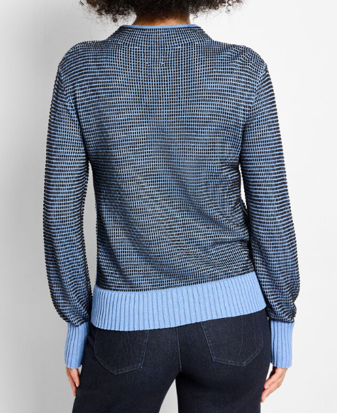 Pixel Knit Funnel Neck Sweater