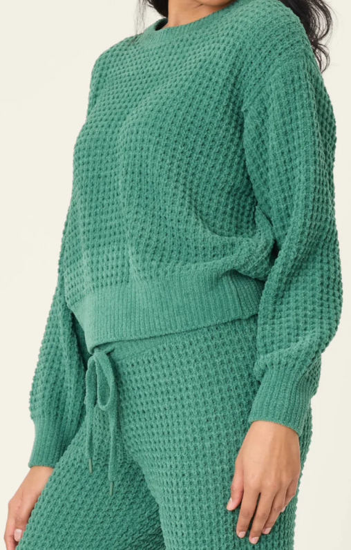 Chenille Waffle Long Sleeve Top