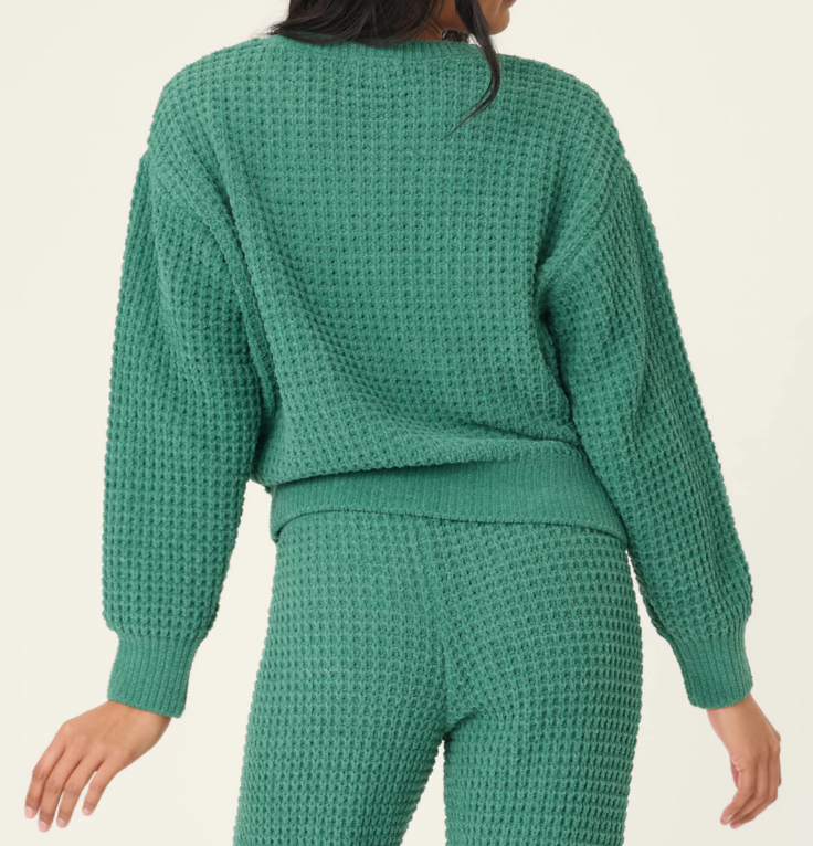 Chenille Waffle Long Sleeve Top