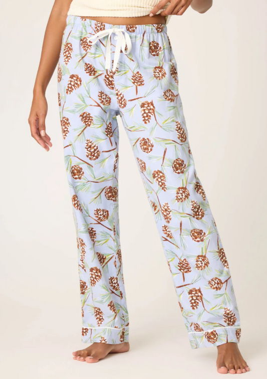 Pinecone Print Flannel Pajama Pants