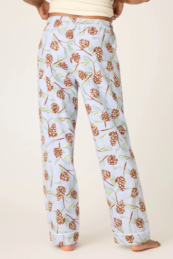 Pinecone Print Flannel Pajama Pants